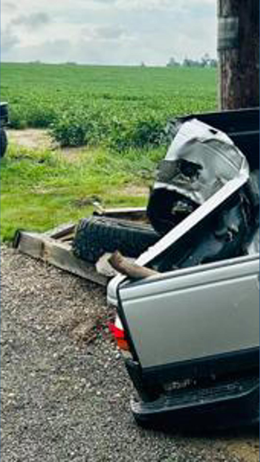 Seatbelt saves driver's life as truck splits in 2 during crash in ...