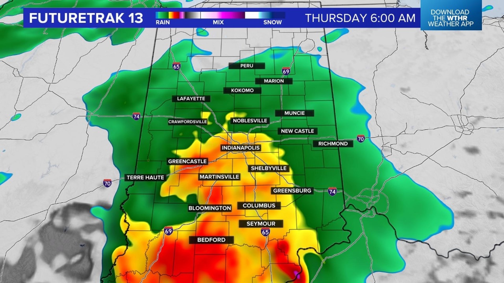 Showers Wednesday with heavier rain Thursday