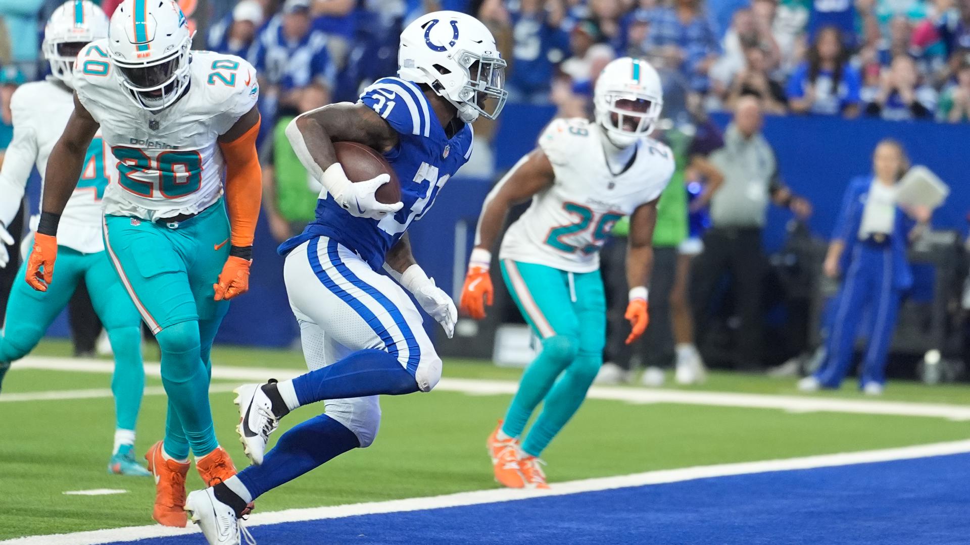 The Colts held Miami scoreless in the second half and game back from a 10 point deficit to win 16-10. Indy improves to 4-3 on the season.