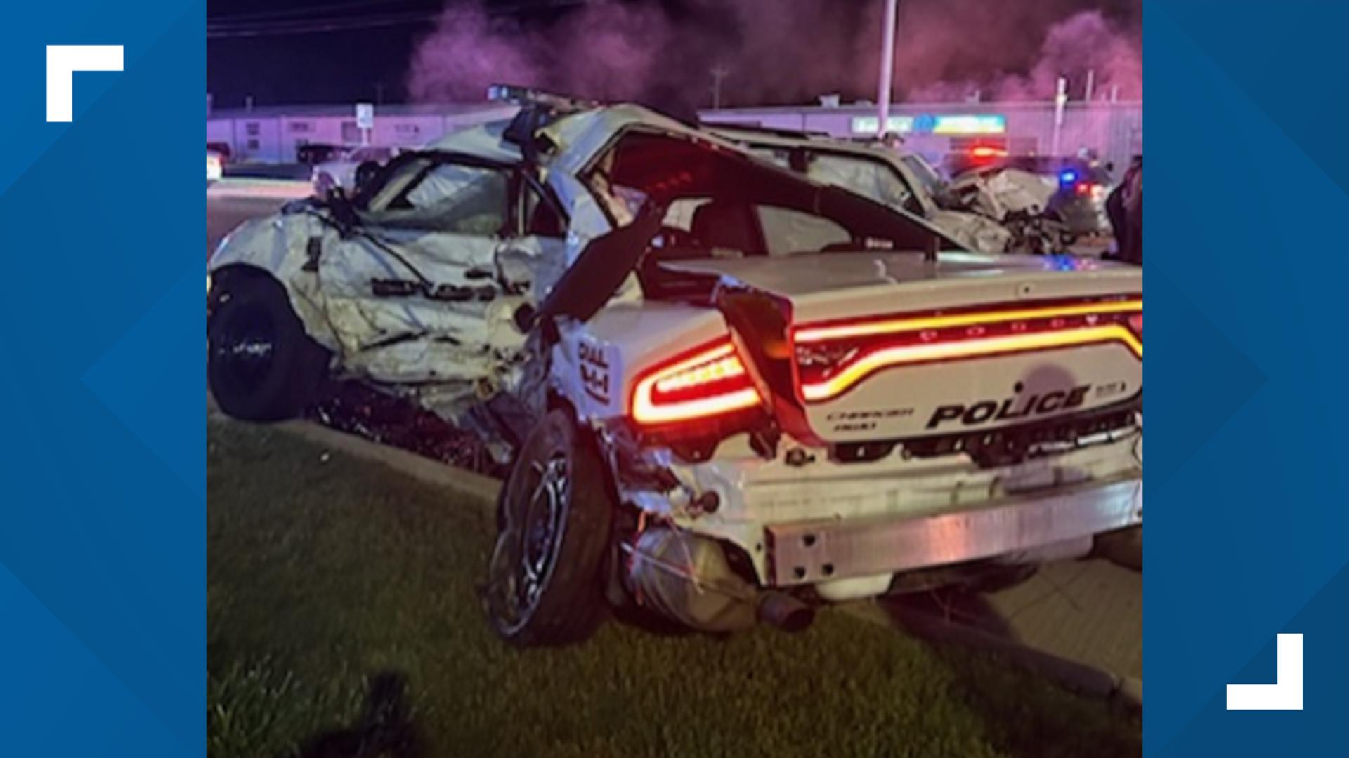 New Castle police chase ends in crash totaling police car | wthr.com