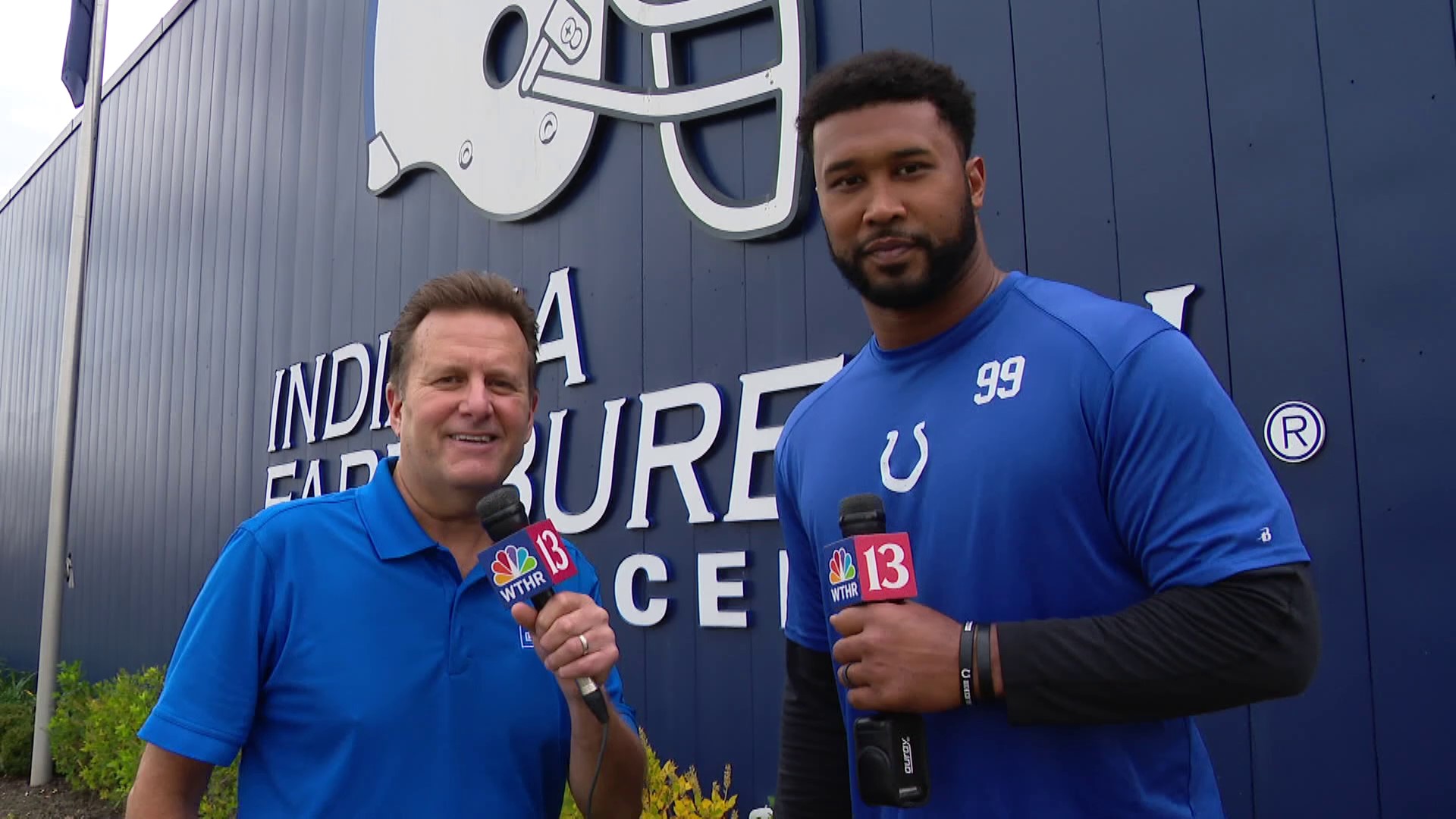 13Sports director Dave Calabro talks with Indianapolis Colts defensive end DeForest Buckner ahead of the Colts matchup against the New Orleans Saints.