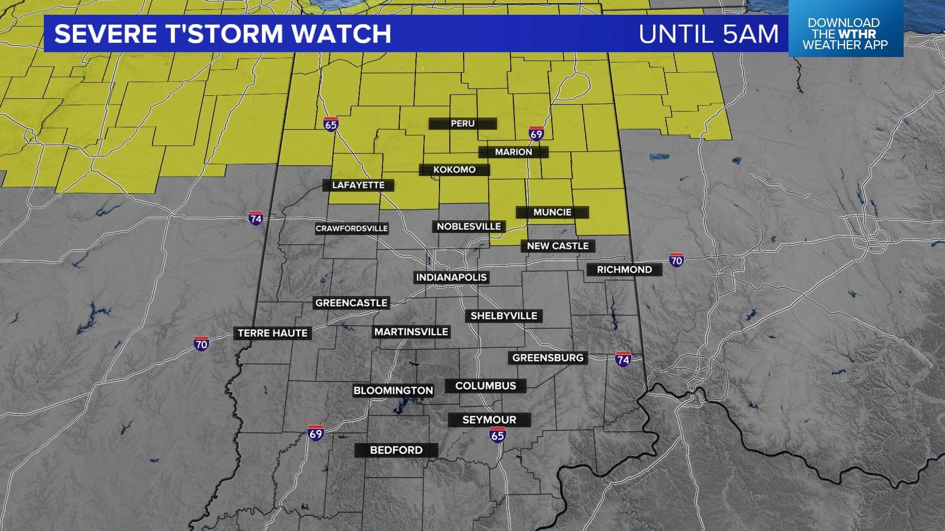 Severe Thunderstorm Watch issued for part of Indiana