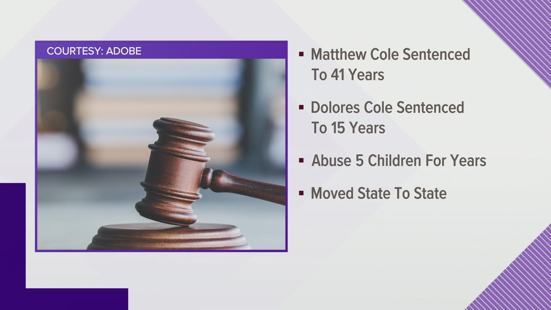 Matthew Cole, 31, was sentenced to more than 41 years in prison.