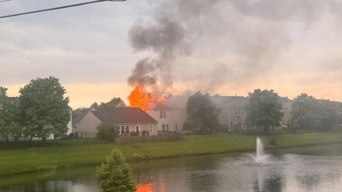 Noblesville house fire possibly sparked by lightning
