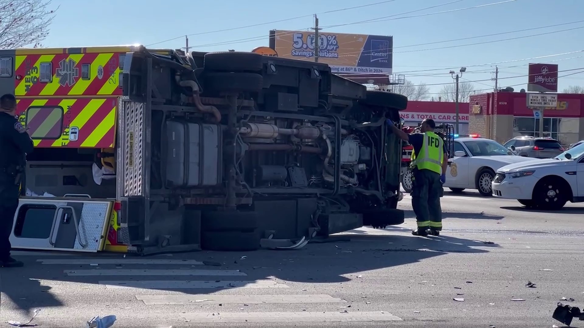 No Injuries In Car Vs. Ambulance Crash On Indy's North Side | Wthr.com