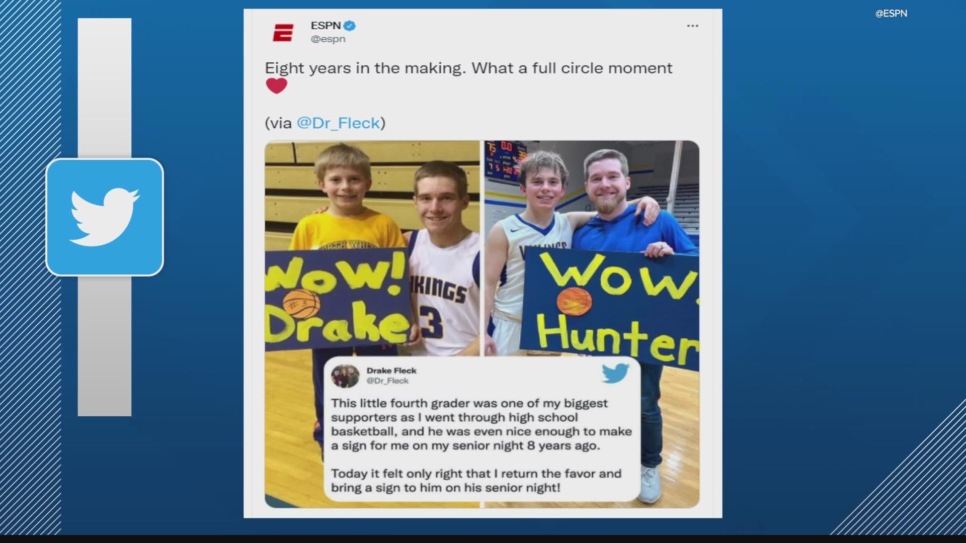 The eight-year comparison photo of two White County basketball players was picked up by ESPN.
