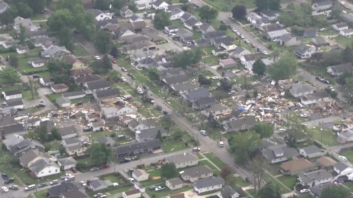 Kokomo tornado damage from Chopper 13