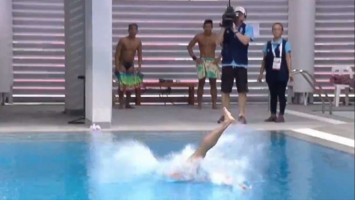 WATCH Filipino diver remains upbeat despite viral flop