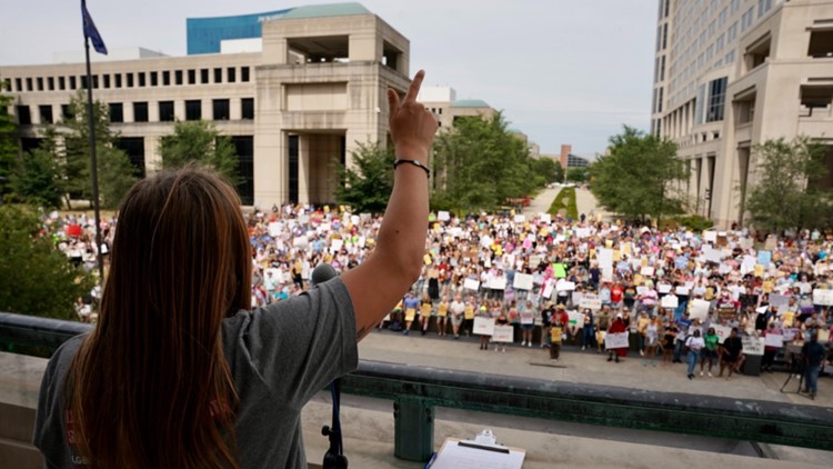 PHOTOS: Thousands of Hoosiers voice support, opposition to abortion ruling