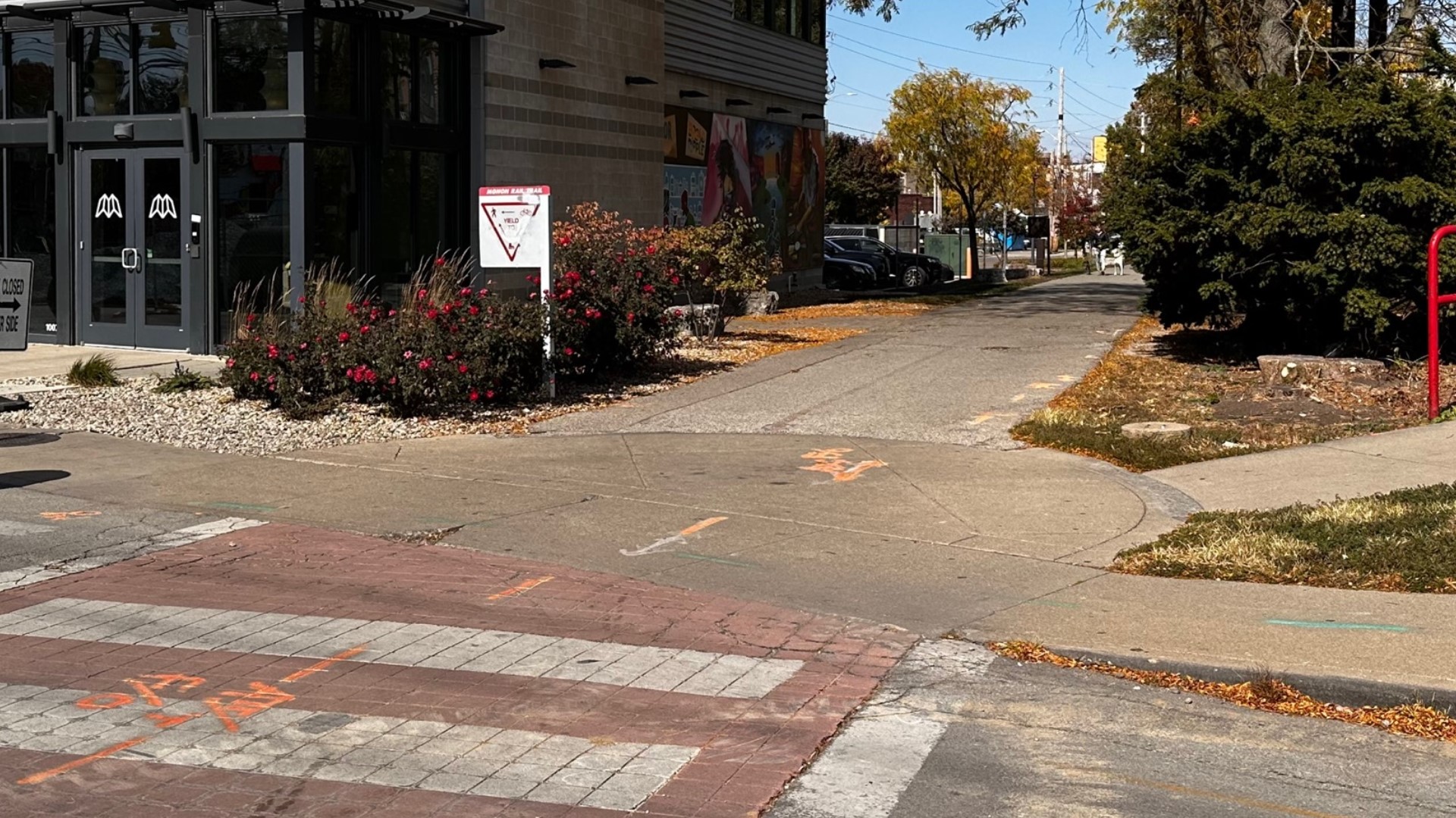 Cars seen driving on Monon Trail in Broad Ripple