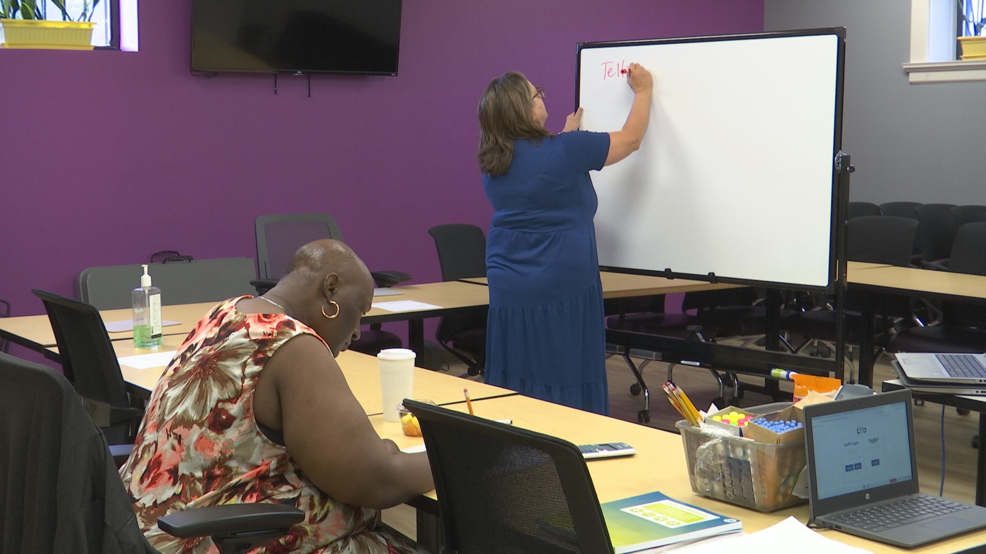 Through a partnership with MSD of Warren Township, the Damien Center hosts adult education classes on Tuesdays and Thursdays from 9 a.m. to 12:15 p.m.
