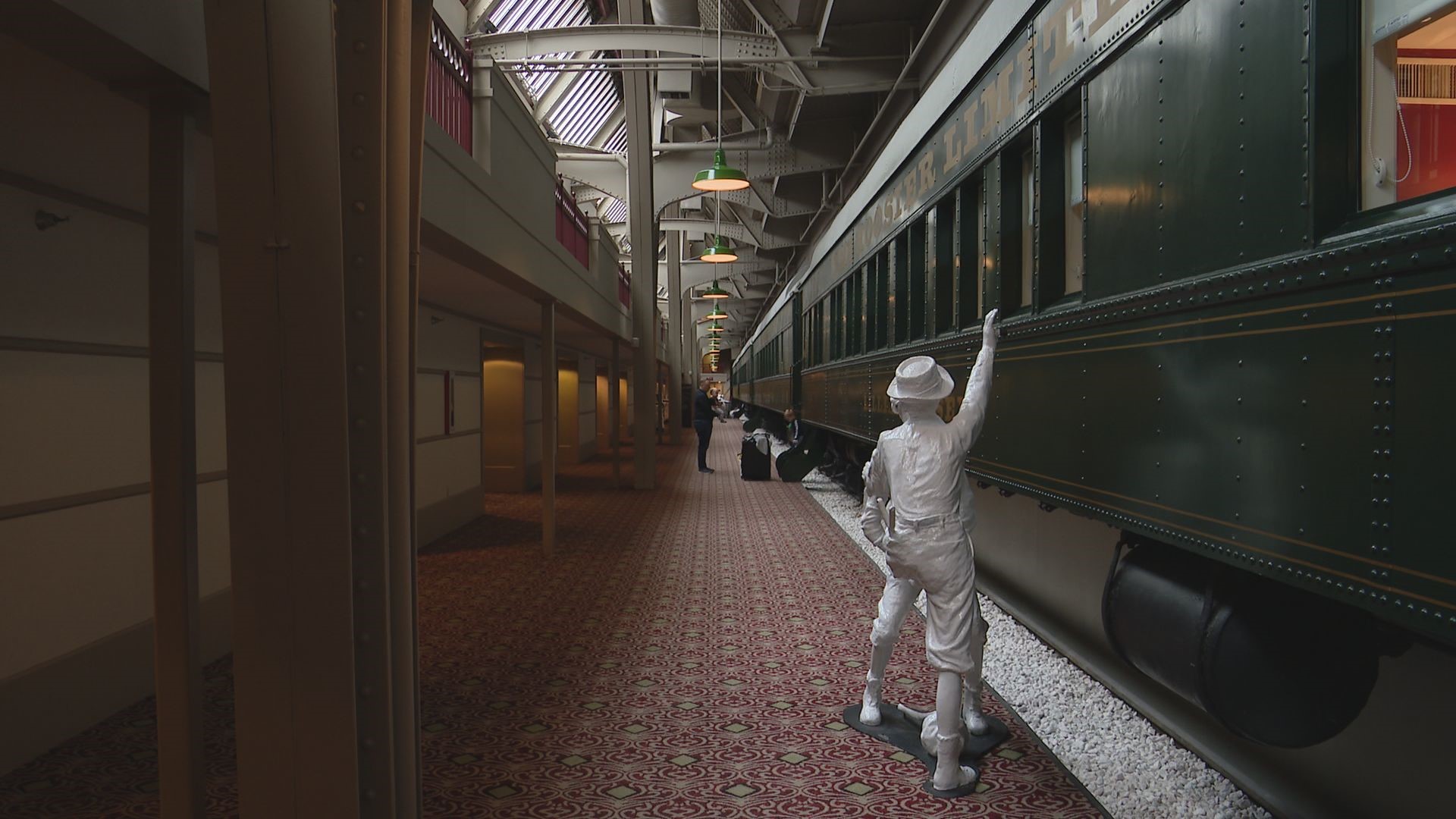 The trains at Crowne Plaza Indianapolis Downtown Union Station haven’t moved in decades, but guests can take a trip back in time and stay inside a train car.