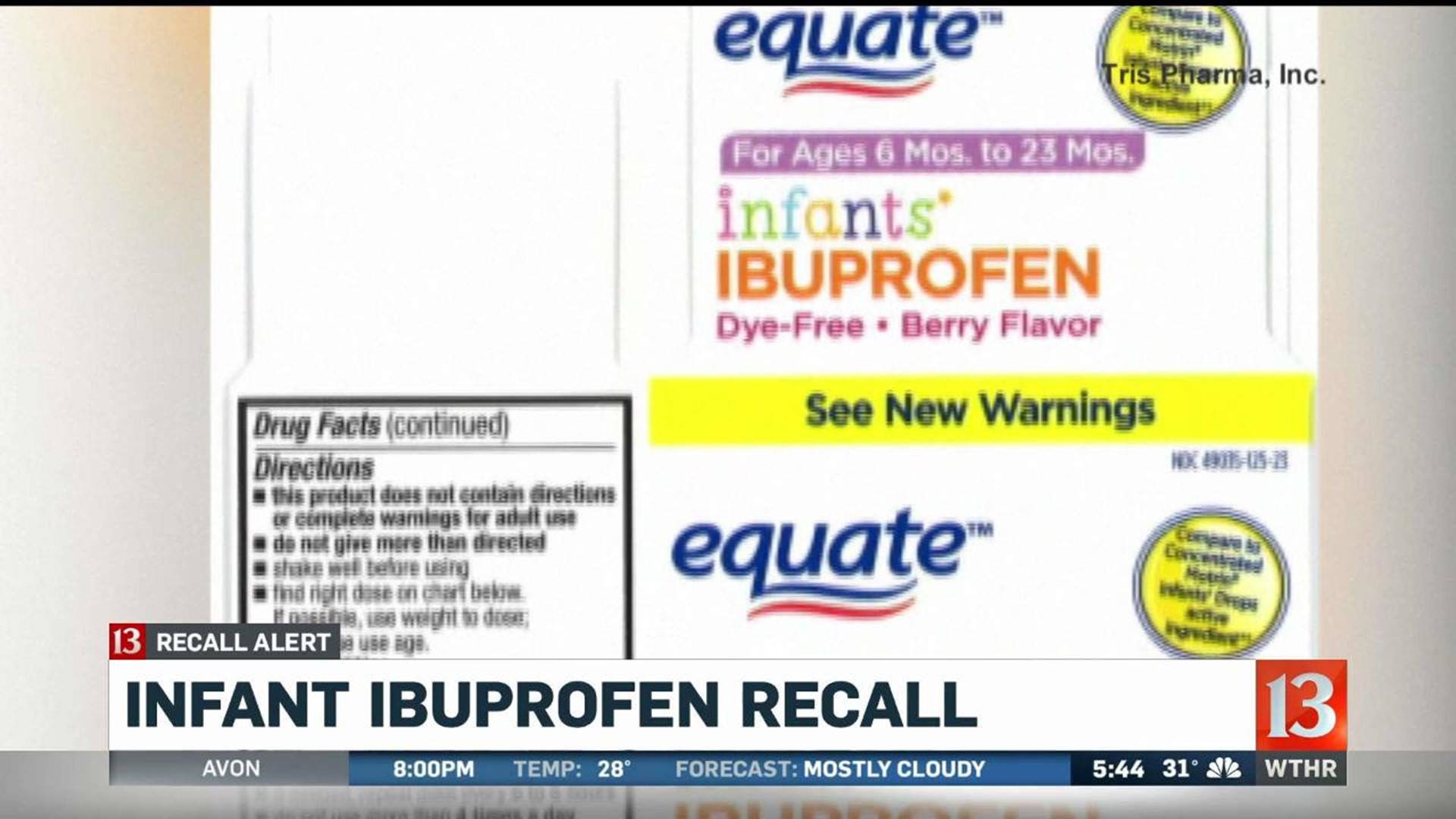 Infant ibuprofen sold at Walmart, CVS, Family Dollar recalled