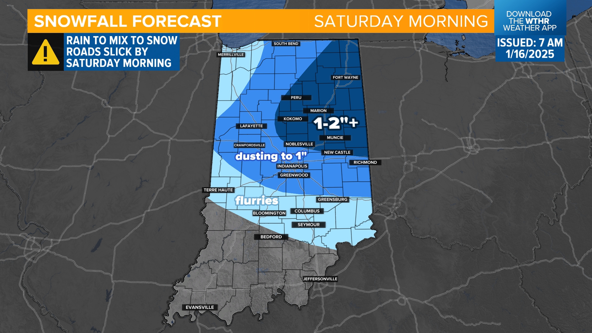 Rain will change to a burst of snow showers Saturday morning across ...