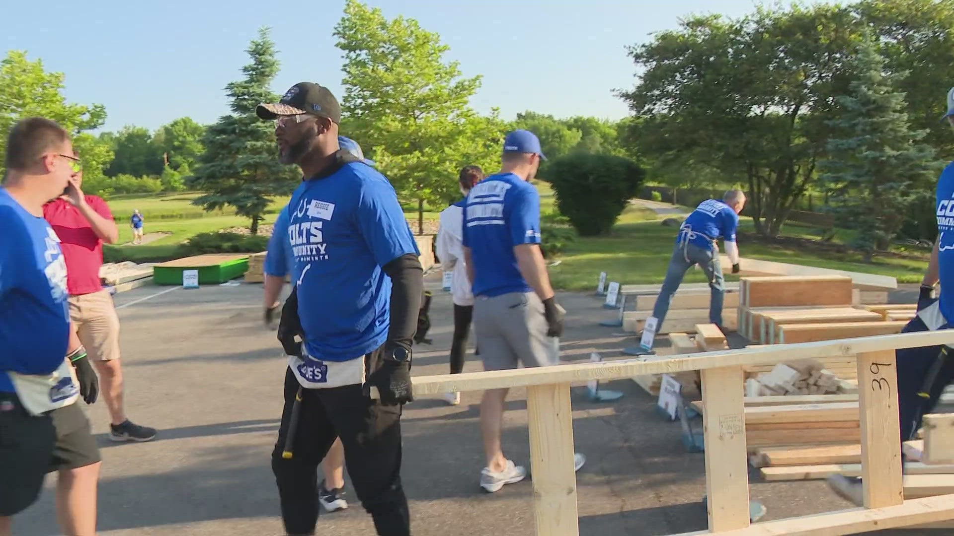 A few Colts players were busy with some team -- and home -- building today.