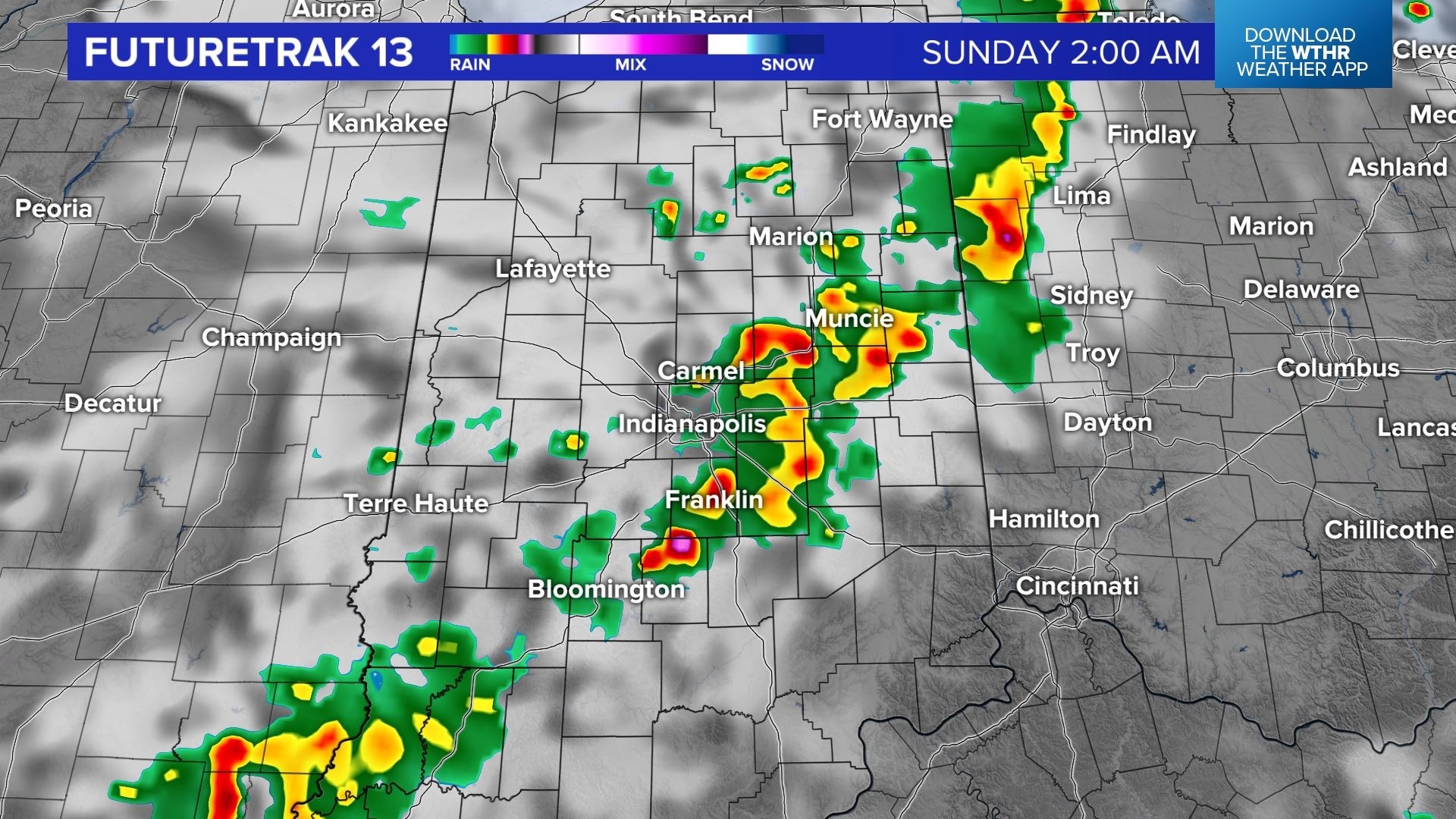 Timeline For Tonight's Storms In Central Indiana | Wthr.com