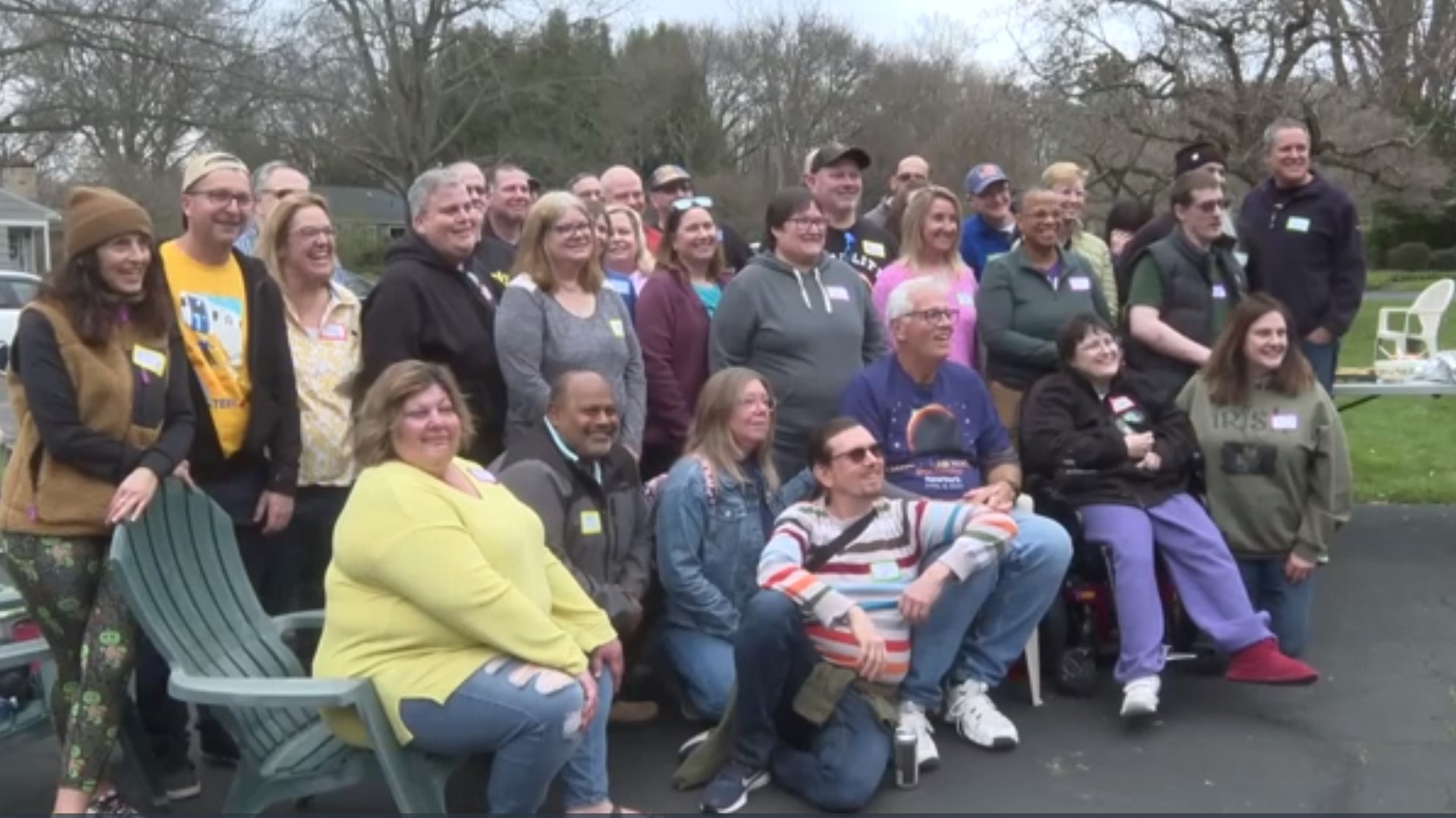 A former teacher on Monday hosted dozens of students he had been telling for decades they'd reunite for the eclipse.