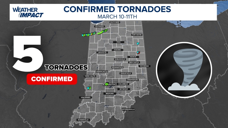5 tornadoes now confirmed from storms in second week of March across ...