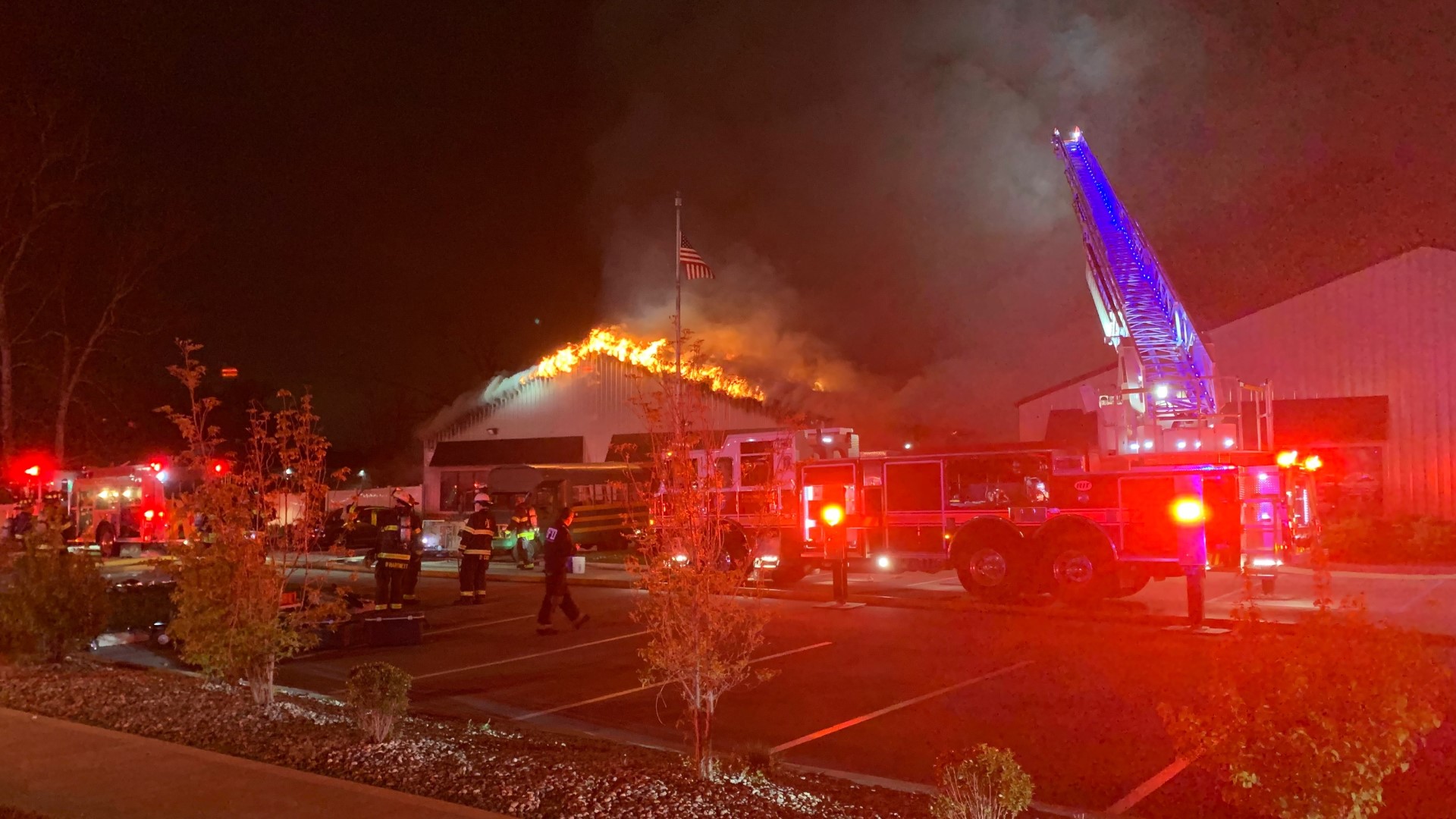 The fire was reported just after 11 p.m. Wednesday.