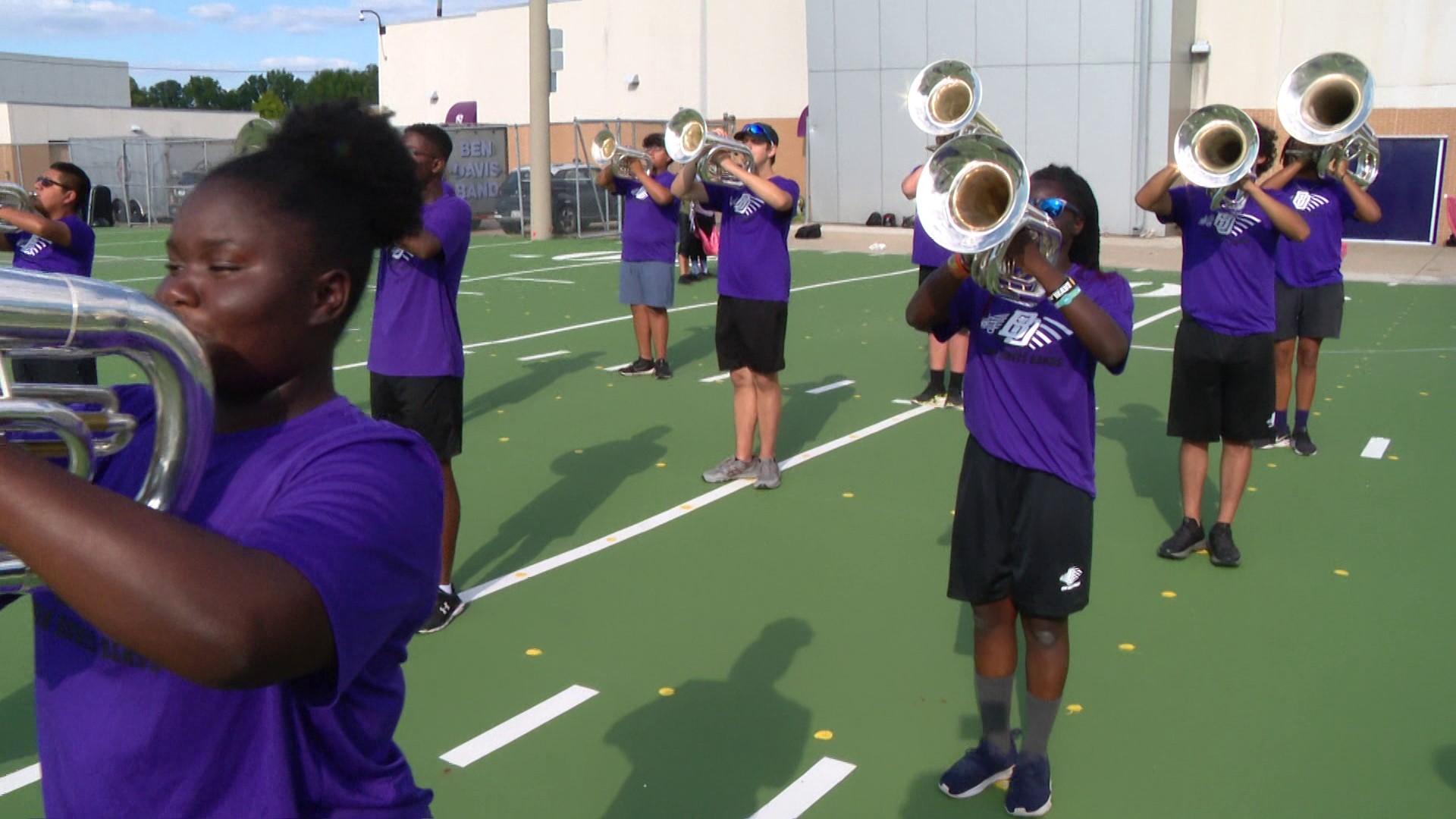 The Ben Davis High School Marching Giants perform as the Operation Football band of the Week.