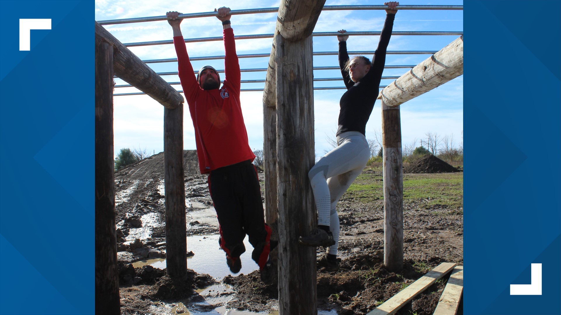 The Gatling Gauntlet is 1.6 miles long and features 20 obstacles including a cargo net climb, tire flip and tunnel crawl among others.