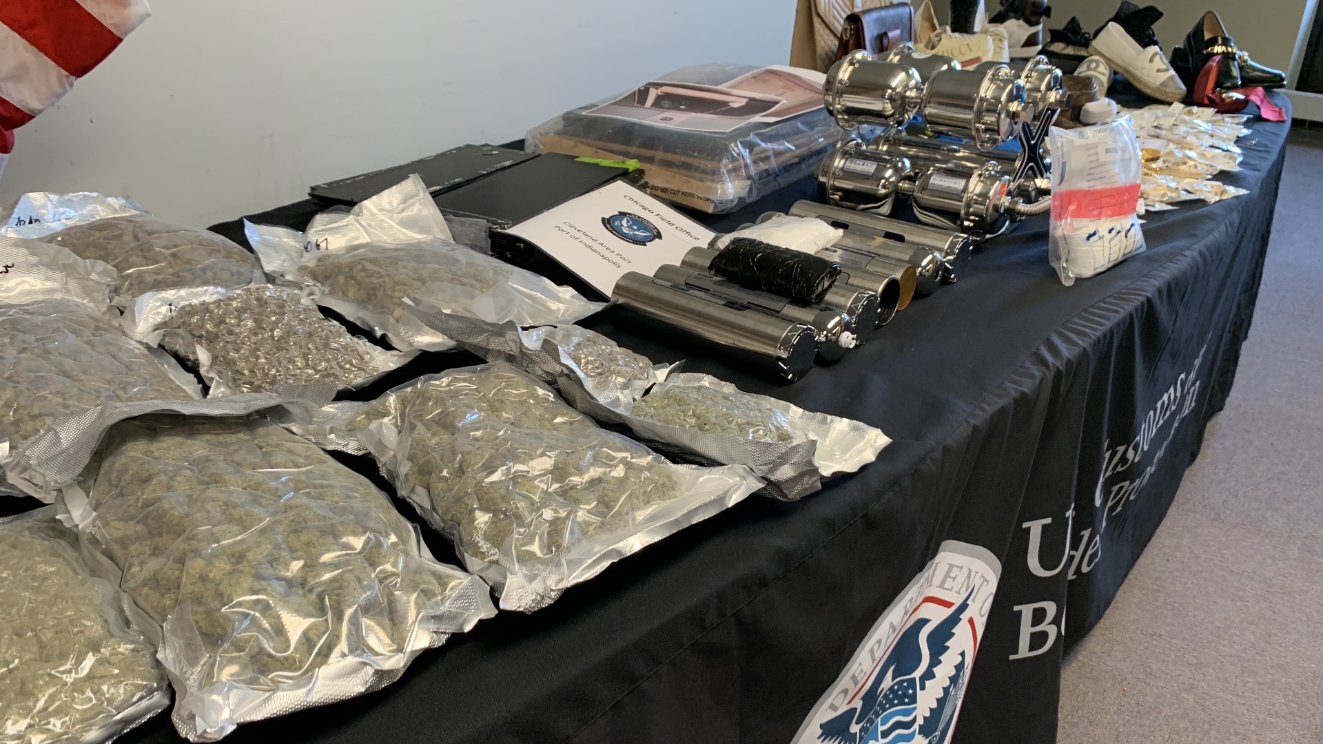 Indianapolis officers seized 738 shipments containing things like marijuana, Ketamine and prescription drugs.