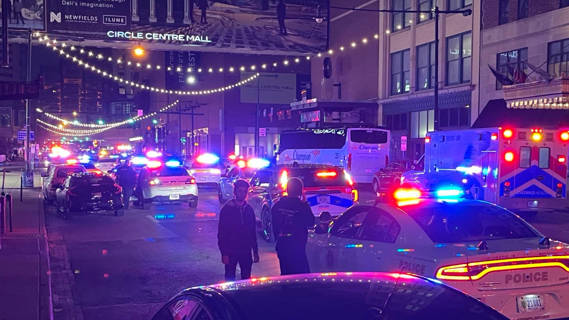 IMPD says seven people between the ages of 12 and 17 were wounded in a shooting downtown late Saturday.