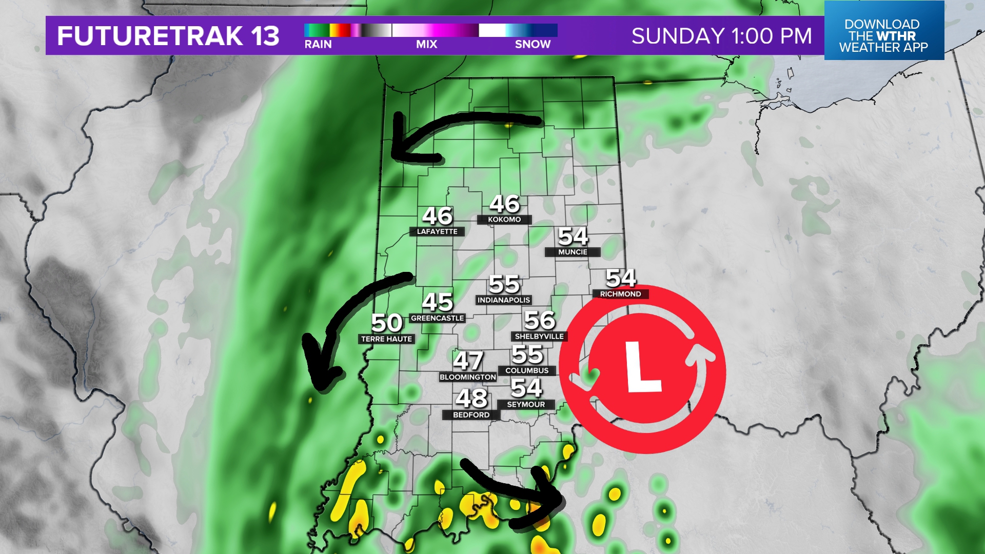 Up to 2.5 inches of rain possible Sunday across Indiana | wthr.com