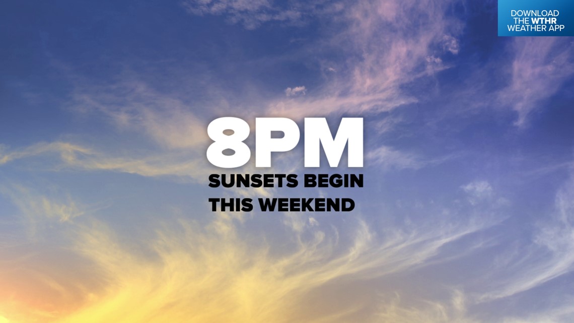 8 p.m. sunsets start for Indiana this weekend