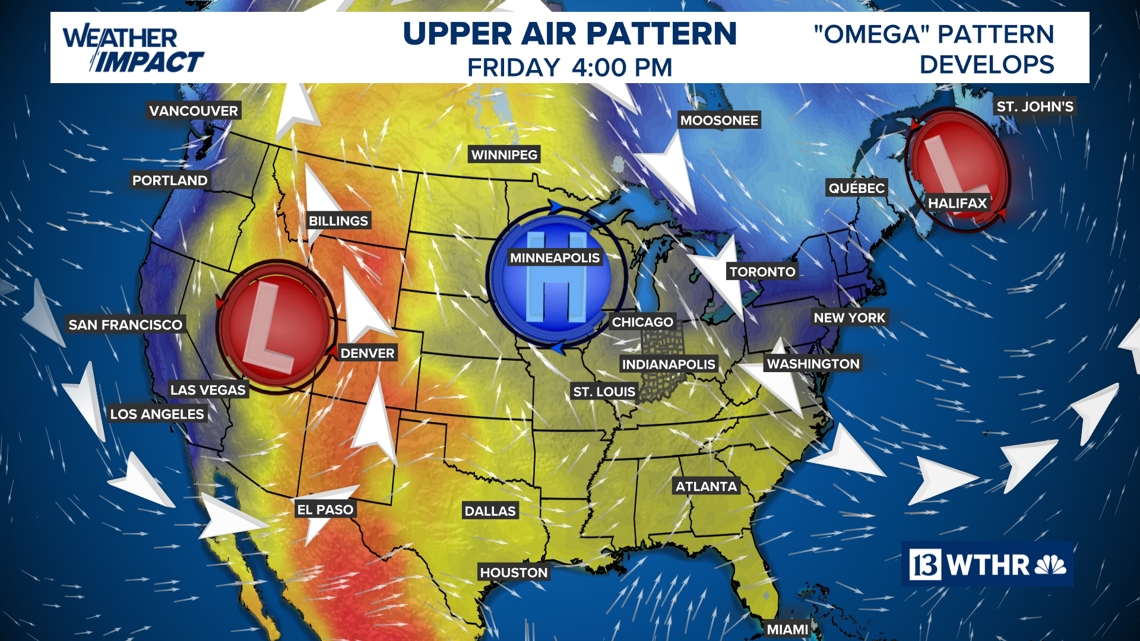 What is an 'Omega' blocking pattern? Why is it important for upcoming weather in central Indiana? | 13Weather Blog