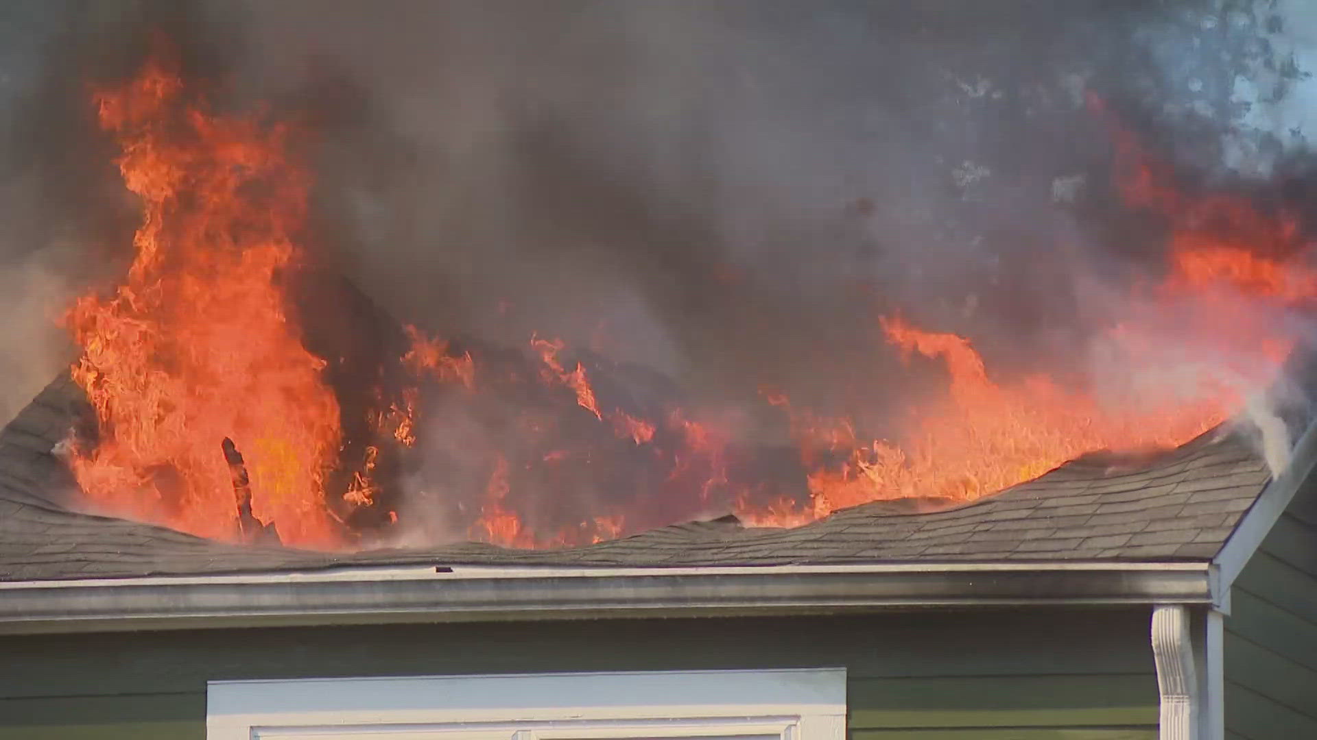 Firefighters believe the blaze began in an attic.