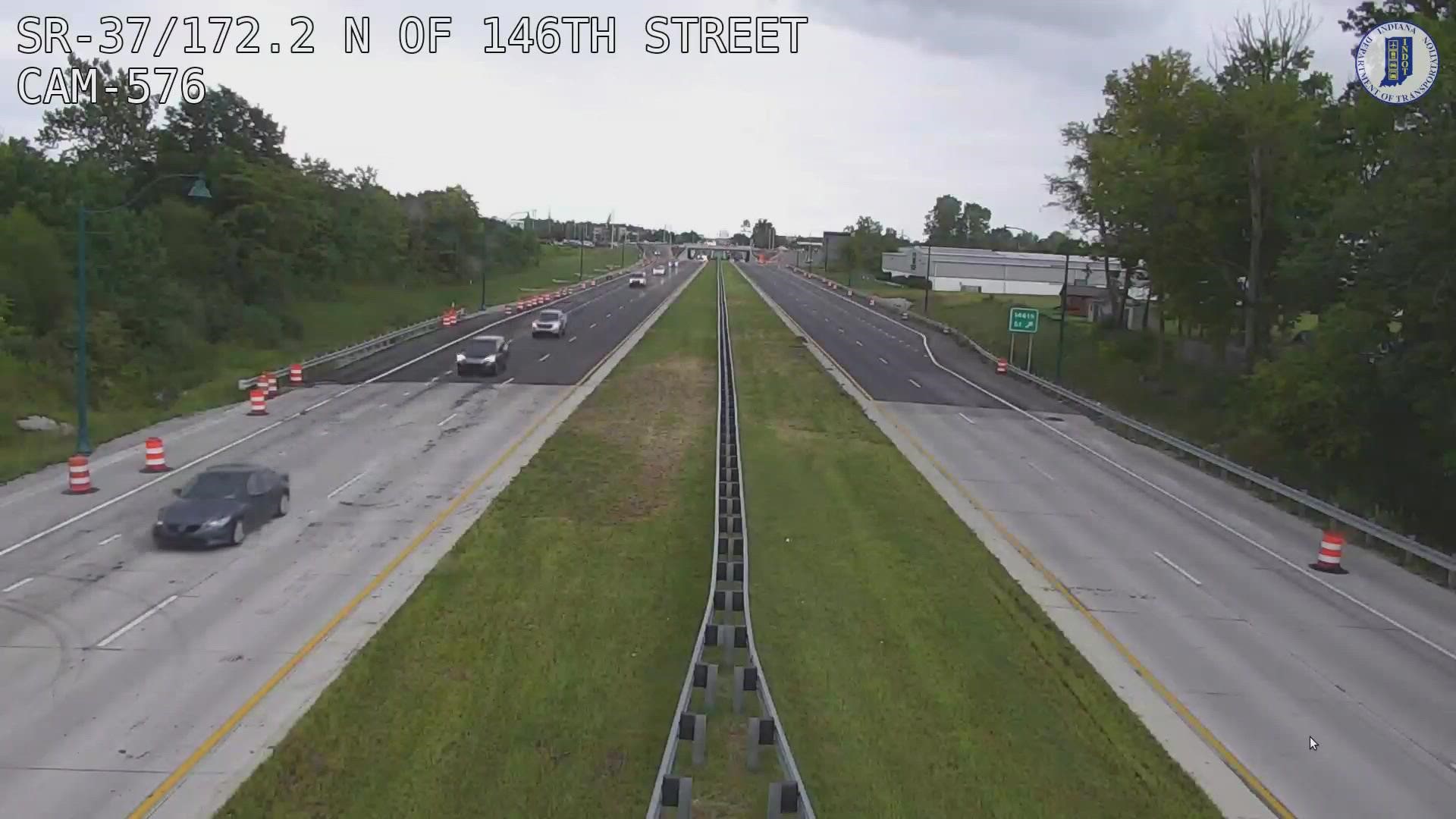 This INDOT Cam shows State Road 37 looking south from 146th street. The other work was done over on 131st street.