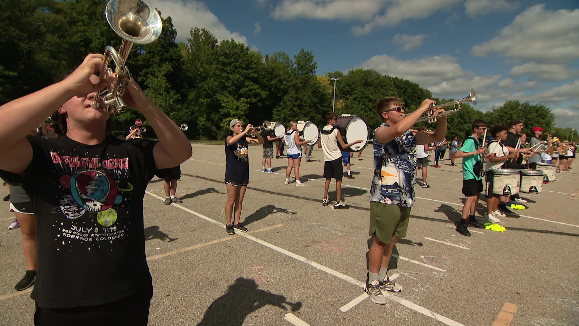 The Greenfield-Central Cougar Pride perform as part of Week 3 of Operation Football.