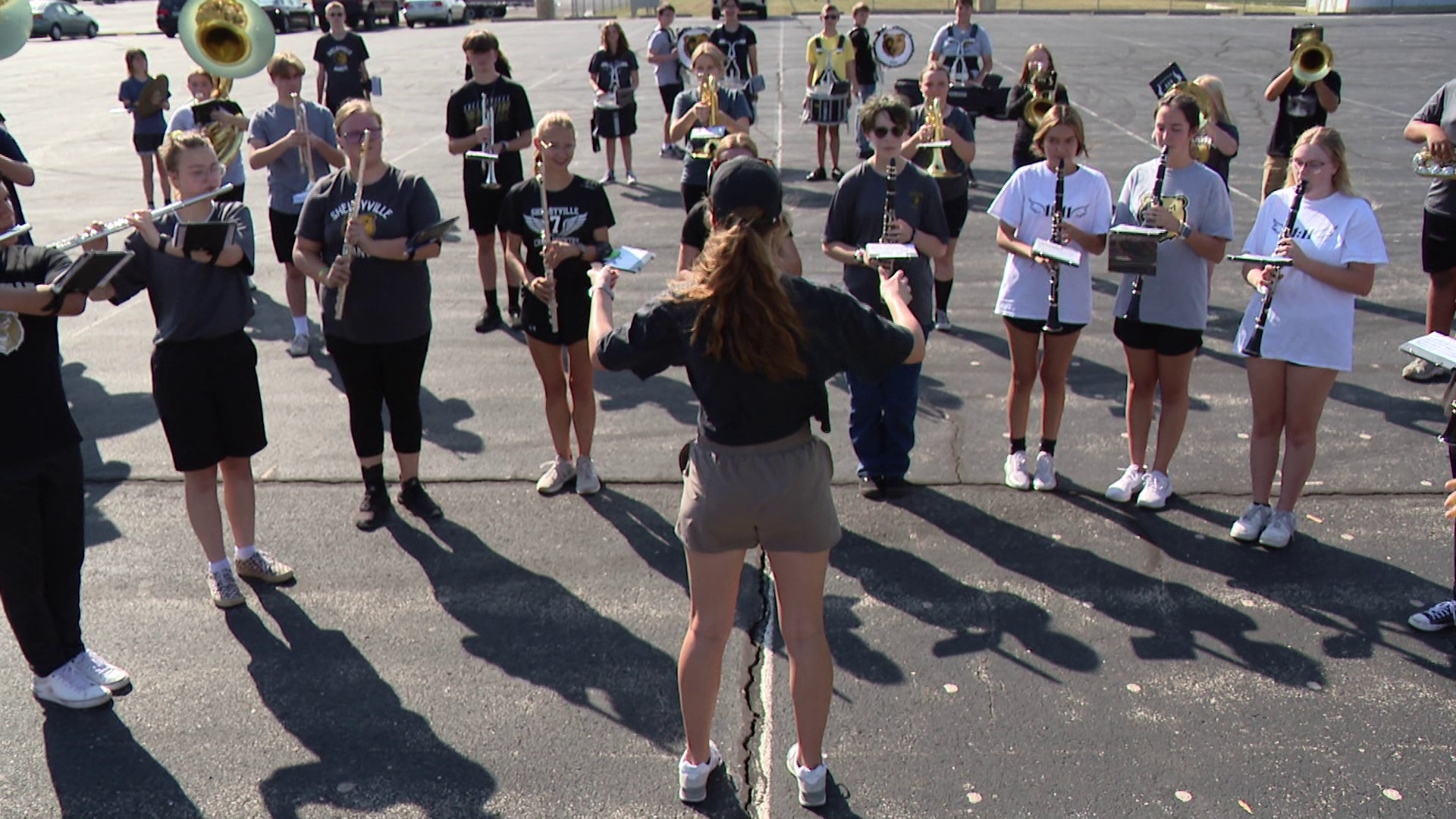 The Shelbyville High School Marching Band performs as part of the Operation Football Band of the Week.