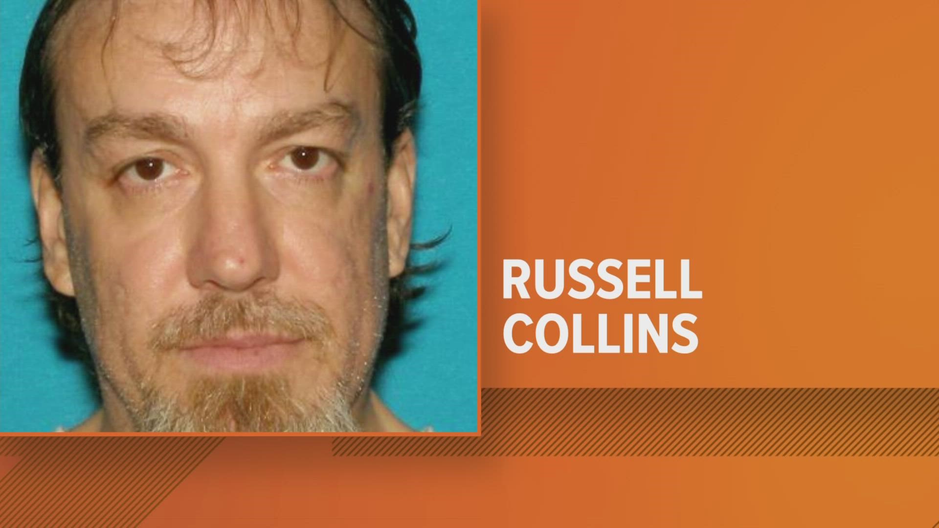 Russell Collins faces multiple charges, including domestic battery, criminal confinement, kidnapping, strangulation and intimidation.