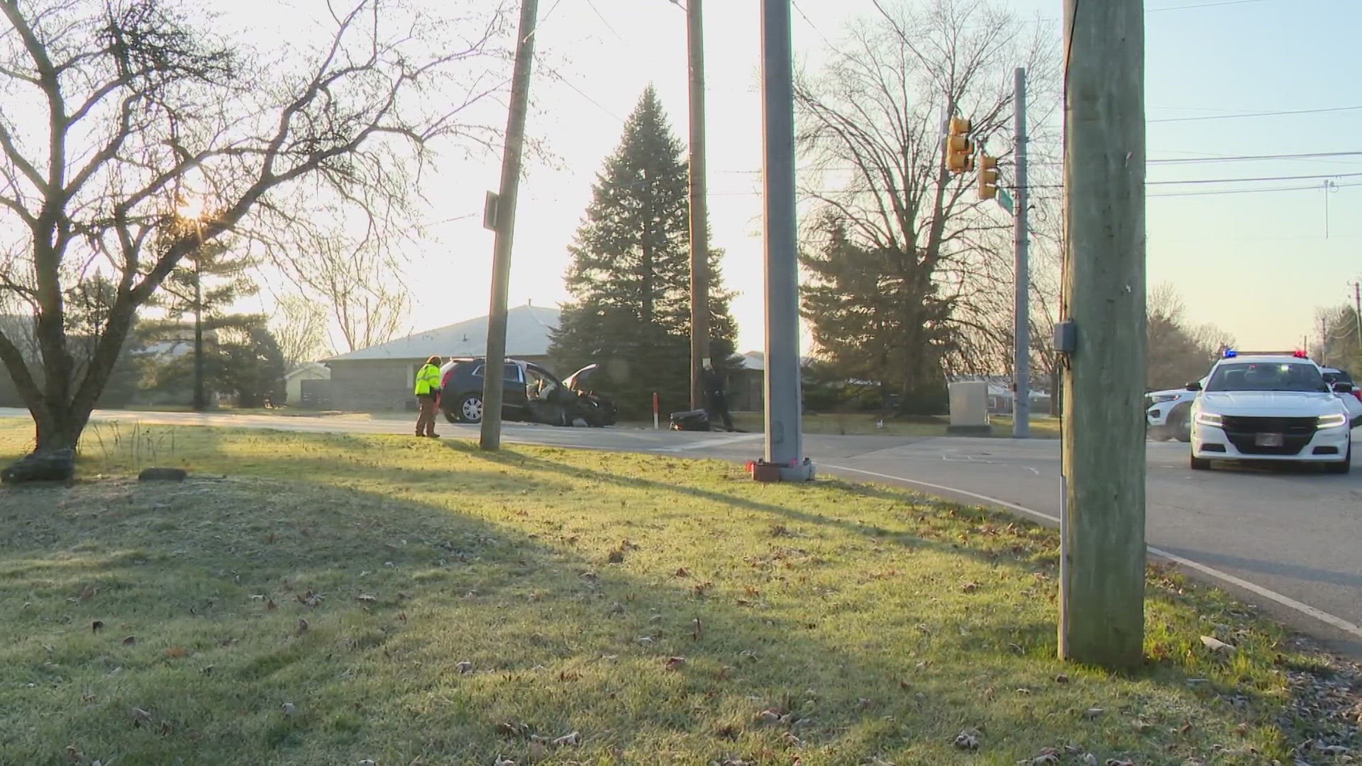 The crash happened near the intersection of West 21st Street and Country Club Road around 7:45 a.m. Wednesday.