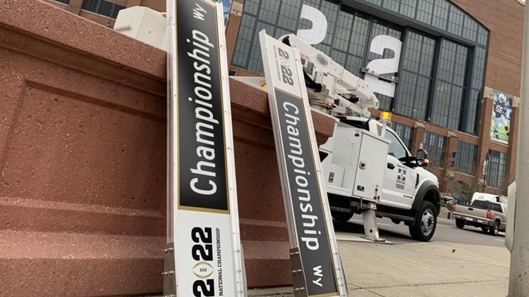 'Championship Way' sign goes up next to Lucas Oil Stadium
