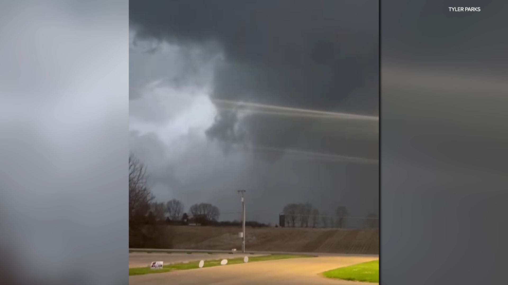 13News viewer Tyler Parks shared video of a tornado in Winchester, Indiana on Thursday, March 14, 2024.