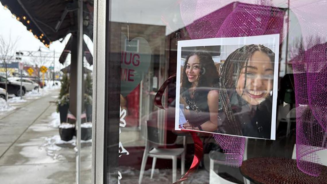 Pink ribbons hang in tribute to Fishers teen Hailey Buzbee