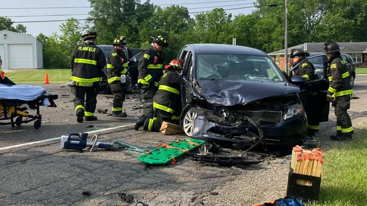 Plainfield first responders rescue person stuck in car after crash