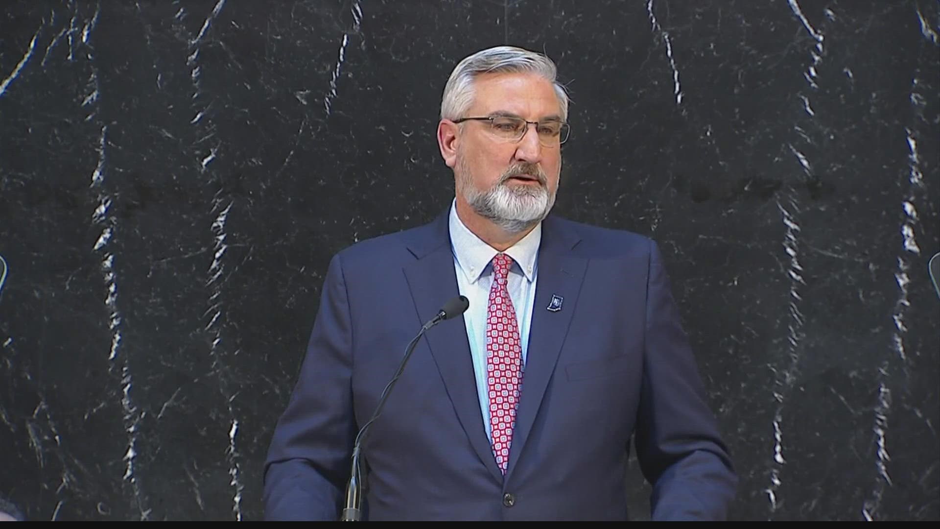 Gov. Eric Holcomb touched on education, the economy and the COVID pandemic during Tuesday's State of the State address.