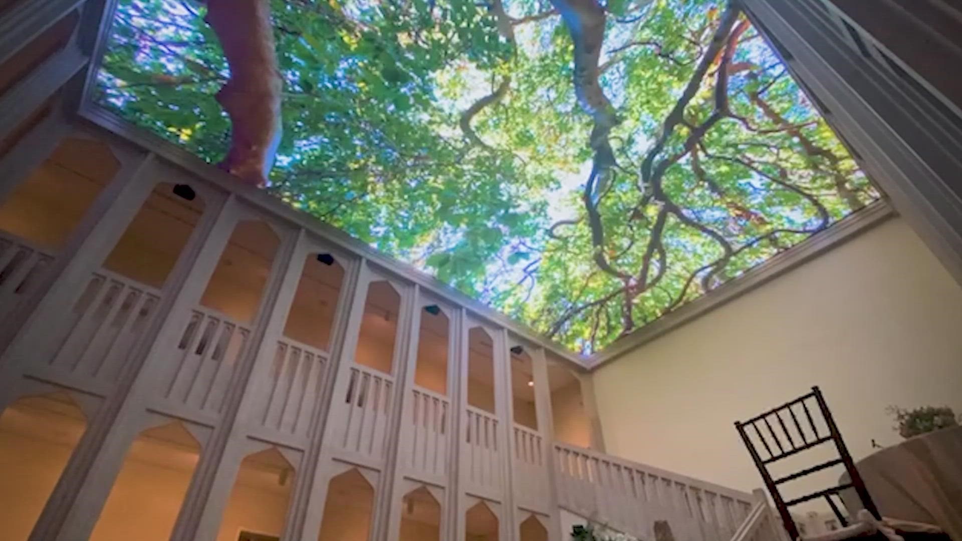 A timelapse shows scenes visitors could see inside the Indianapolis Museum of Art's courtyard.