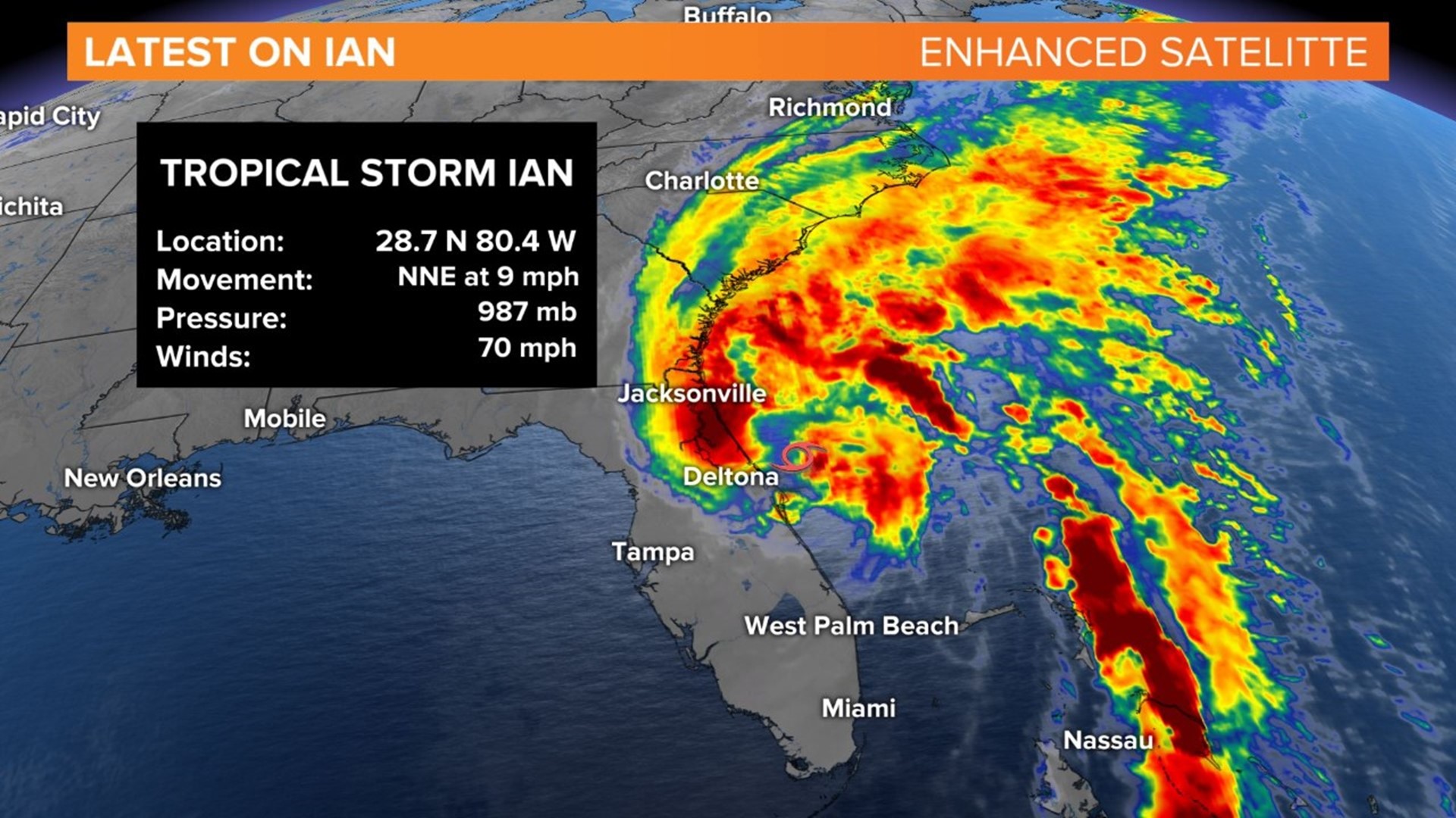 After hitting Florida as a hurricane, Ian was downgraded to a tropical storm Thursday, but is now taking aim at the east coast of South Carolina.