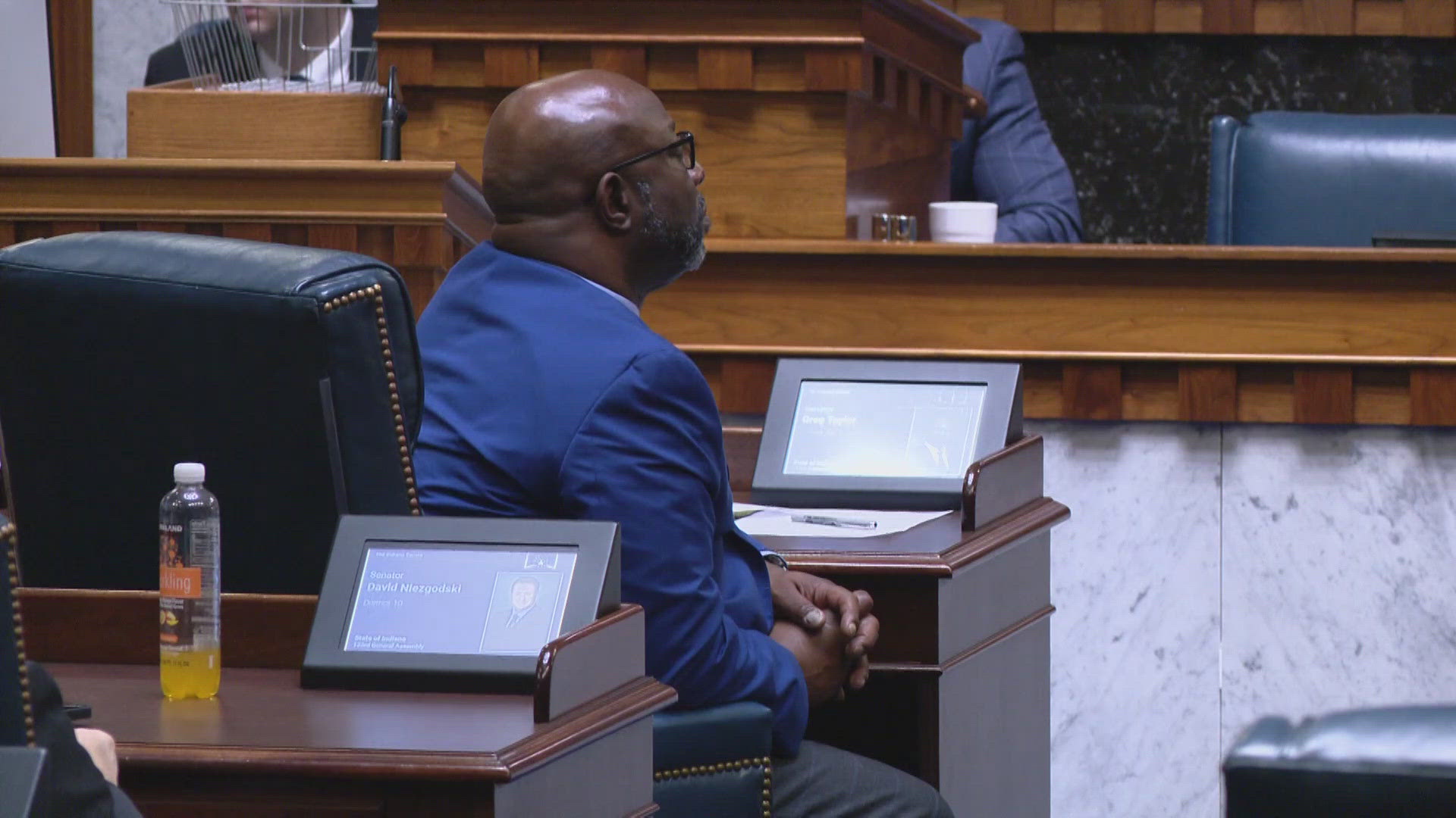 Sen. Greg Taylor was re-elected minority leader, but continued to face pushback on Organization Day at the Statehouse.