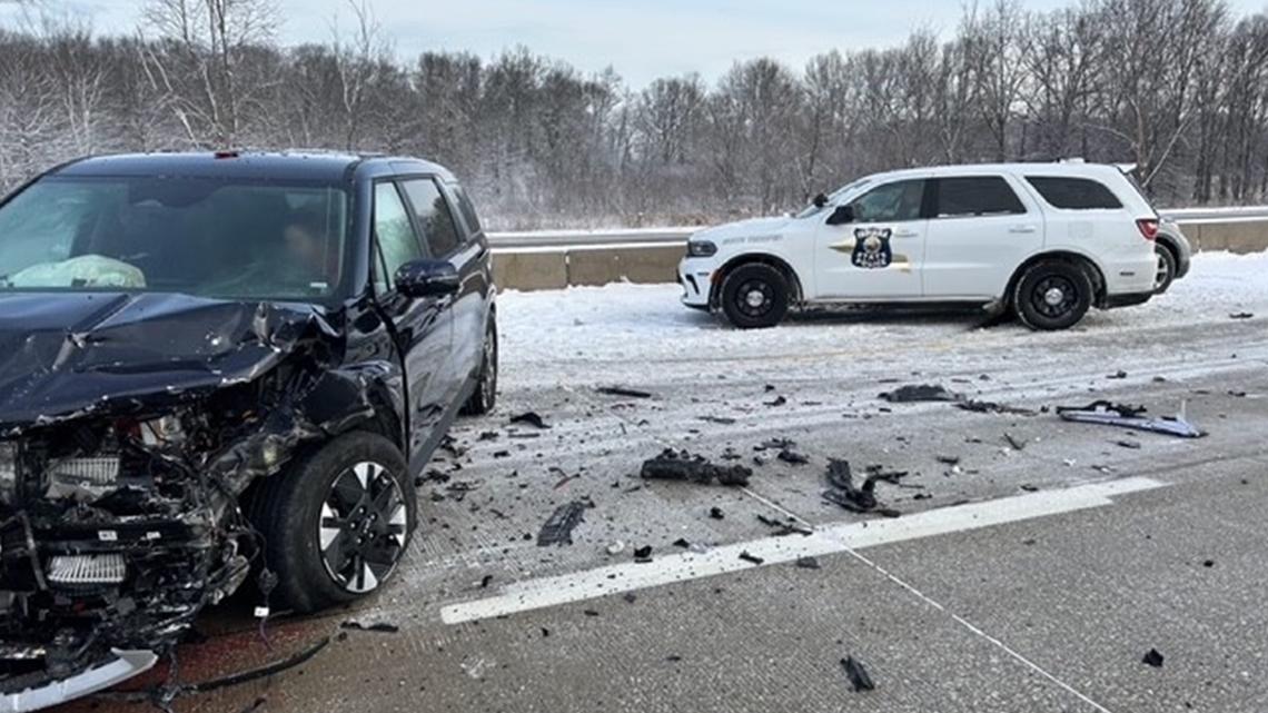 2 state police vehicles struck in separate crashes on I-94 in northwestern Indiana