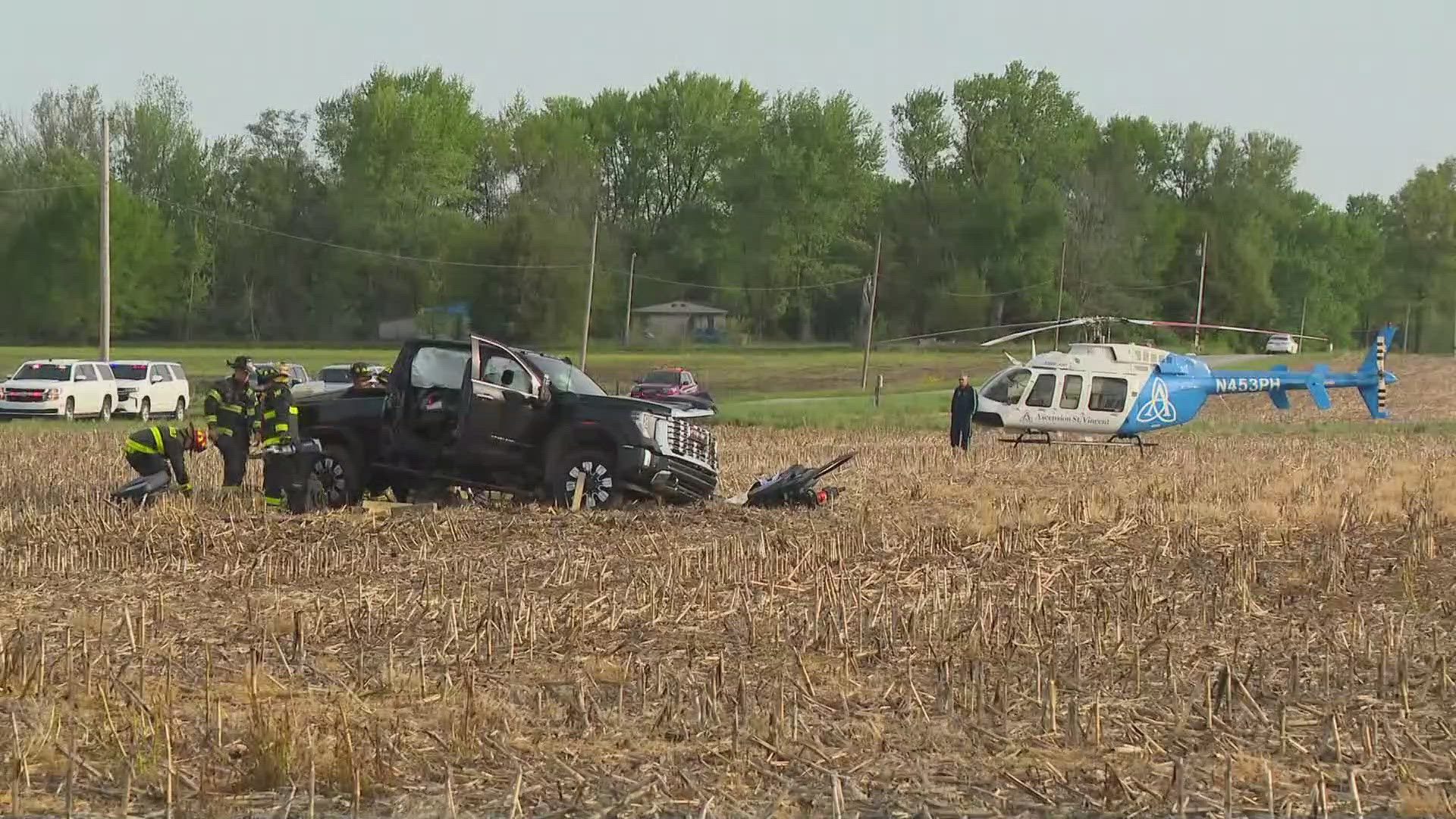 The crash happened on S County Road and W County Road 900 South in Hendricks County this morning around 7:30.