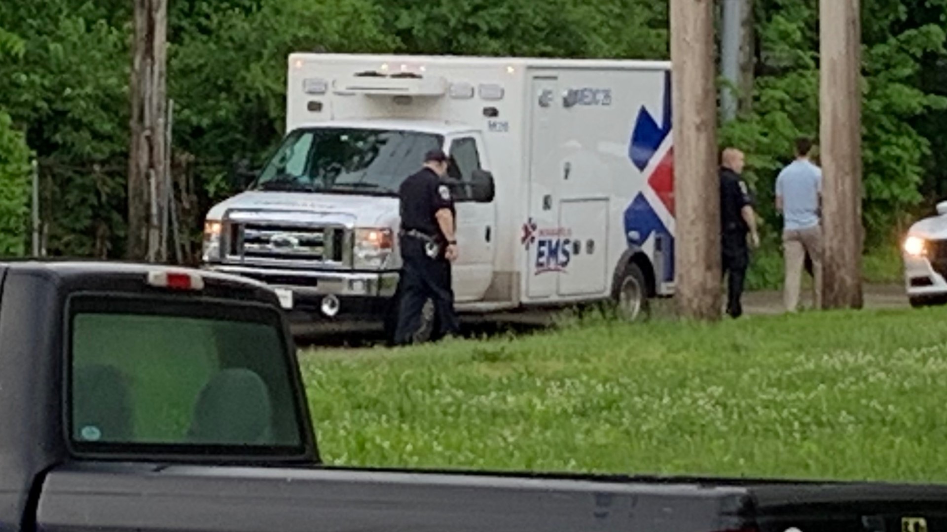 Police said a man drove away with an ambulance Friday around 6:45 a.m. at Eskenazi Hospital. The chase ended on East 34th Street, near North Washington Boulevard.