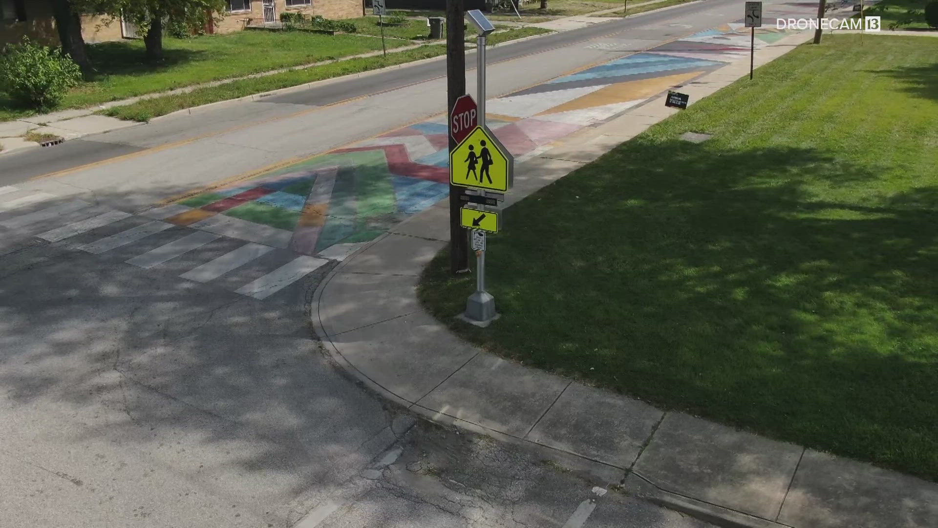 On 16th Street, just outside IPS' Anna Brochhausen School 88, art may be the answer to stop speeding.