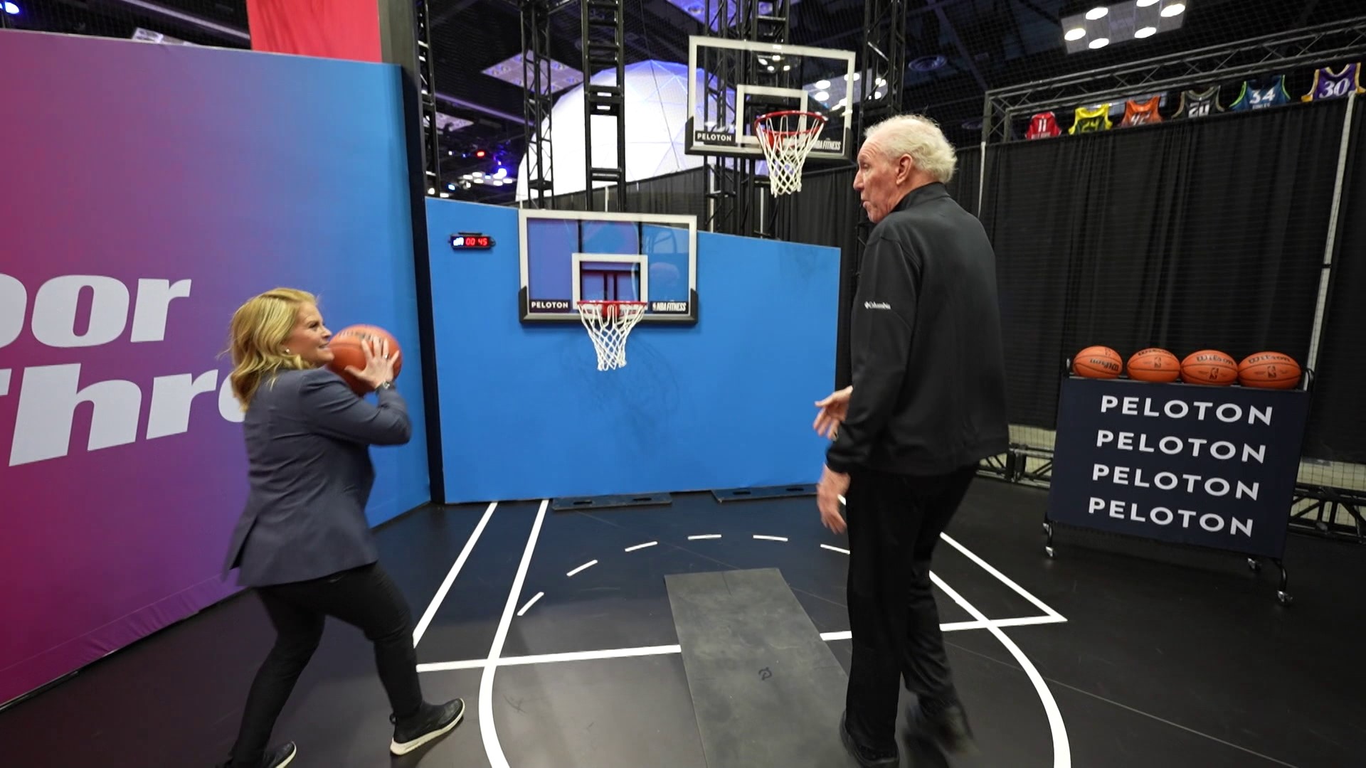 13News anchor Anne Marie Tiernon reports from the NBA Fitness exhibit at the NBA Crossover Experience at the Indiana Convention Center.