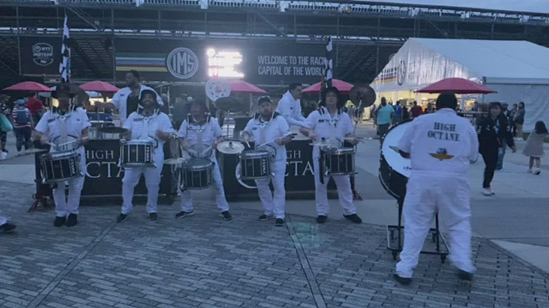 Nothing like a drumline to get you pumped for Race Day!